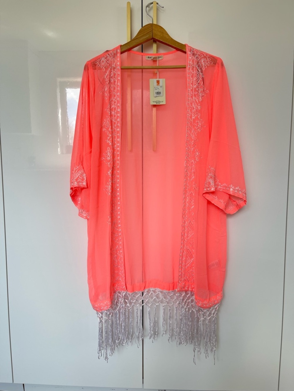 Beach by Exist Fringe Kimono swimsuit coverup One size